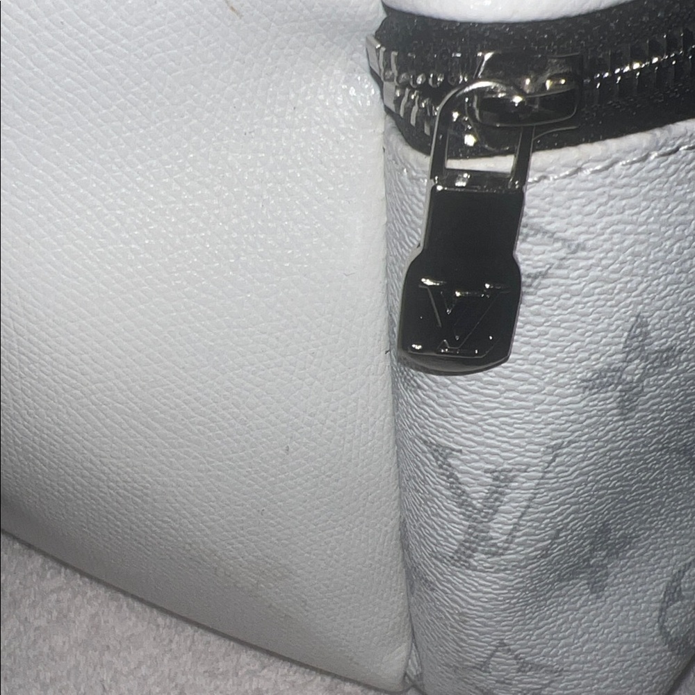 White and Light Gray Monogram Backpack - image 4